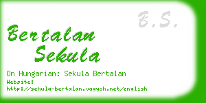 bertalan sekula business card